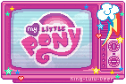 Gif of My Little Pony on a TV.